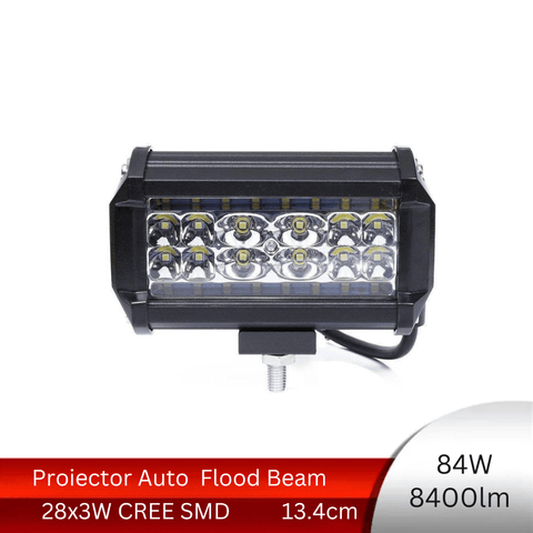 proiector auto dreptunghiular, proiector led auto 84w, proiectoare auto flood beam, proiectoare off road dreptunghiulare, proiectoare led off road, proiector led auto offroad 13cm, proiector offroad 12v-24v, proiectoare led camion, proiectoare suv, proiector 12v auto, led-box.ro