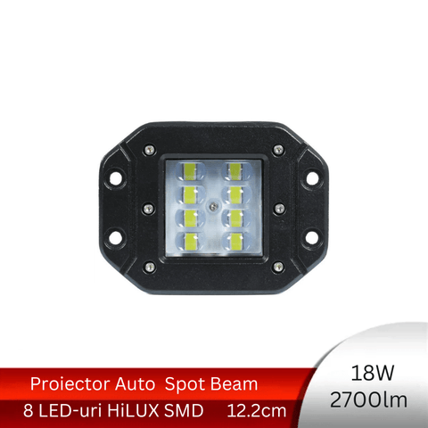 proiector auto dreptunghiular, proiector led auto 8w, proiectoare auto spot beam, proiectoare off road dreptunghiulare, proiectoare led off road, proiector led auto offroad 12cm, proiector offroad 12v-24v, proiectoare led camion, proiectoare suv, proiector 12v auto, led-box.ro