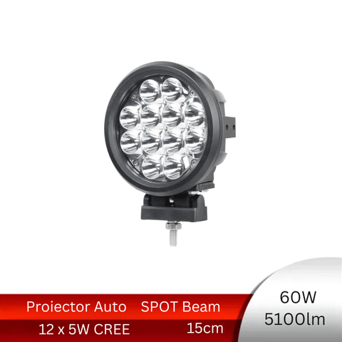 proiector auto rotund, proiector led auto 60w, proiectoare auto, proiectoare off road, proiector auto offroad 15cm, proiector offroad 12v-24v, proiectoare led camion, proiectoare suv, proiector 12v-24v auto, led-box.ro