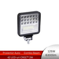 proiector auto patrat, proiector led auto 126w, proiectoare auto combo, proiectoare off road, proiector offroad 12v-24v, proiectoare led camion, proiectoare suv, proiector auto 3600lm, led-box.ro