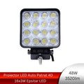 proiector auto patrat, proiector led auto 48w, proiectoare auto, proiectoare off road, proiector offroad 12v-24v, proiectoare led camion, proiectoare suv, proiector auto 3520lm, led-box.ro