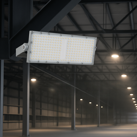 proiector LED 200W de exterior cu LED-uri Sanan și protecție IP65, ideală pentru iluminat hale și parcări
