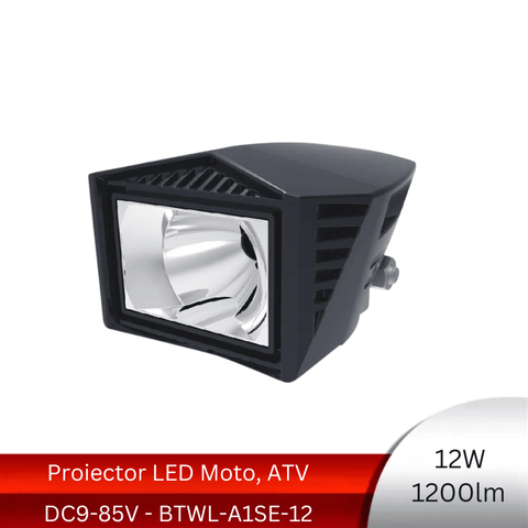 Proiector LED motocicleta/ATV, 12W 1200lm, 6000K - led-box.ro