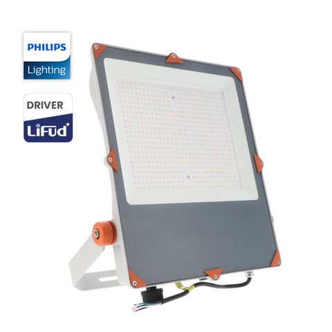 reflector LED 300w profesional, iluminat exterior industrial cu LED, proiector LED IP66, iluminat curți mari cu reflector LED, proiector LED cu sursă Philips și driver Lifud, reflector LED reglabil 1-10V pentru spații comerciale, proiector LED durabil, iluminat economic, proiector LED 300W protecție la supratensiune, reflector LED 300W CCT, led-box.ro
