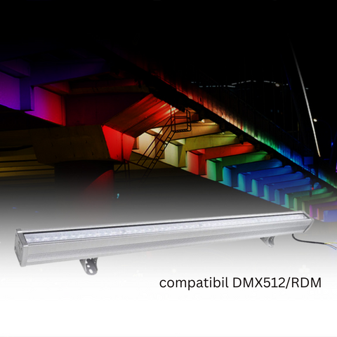 proiector liniar, iluminat peisagistic, iluminat exterior, iluminat fatadem proiector MiLight, D5-W72 MiBoxer, proiector liniar RGB, led-box.ro