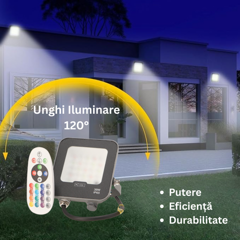 Proiector led 230v, proiector led multicolor, proiector cu led 230v, proiectoare led RGB, proiector led 30w, proiector led exterior, proiectoare led 230v, proiector chip Osram, proiector ip65, Proiector cu telecomanda, proiector dedeman, proiector iluminat exterior, proiectoare RGB, led-box.ro