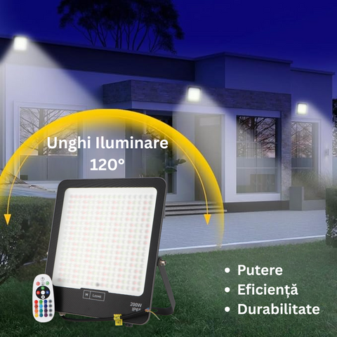 Proiector led 230v, proiector led multicolor, proiector cu led 230v, proiectoare led RGB, proiector led 200w, proiector led exterior, proiectoare led 230v, proiector chip Osram, proiector ip65, Proiector cu telecomanda, proiector dedeman, proiector iluminat exterior, proiectoare RGB exterior, led-box.ro