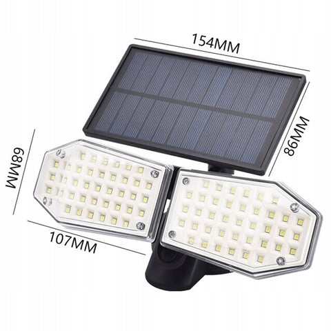 Proiector Solar cu Senzor de miscare 78 LED SMD 15W, IP65, lumina rece