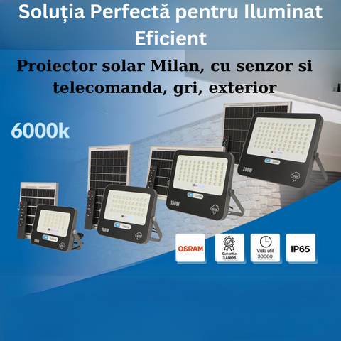 proiector solar, proiector solar cu senzor, proiectoare solare, proiector cu panou solar, proiector solar cu senzor de miscare, proiector led cu panou solar, proiector led solar, proiector solar 150w, proiector led solar cu senzor, proiectoare led curte, proiectoare solare gradina, proiector solar dedeman