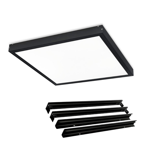 rama neagra panou led, rama montaj panou led, rama panouri 60x60cm, rama montaj aplicat, montare panou led, led-box.ro