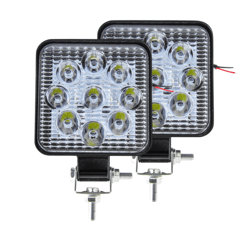 set 2 proiectoare auto, proiectoare offroad, proiector auto 27w, set proiectoare camion, proiectoare suv, proiectoare masini de teren, led-box.ro