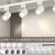 Sistem de iluminat cu șină albă de 1 metru și 4 proiectoare Diamond cu becuri LED GU10 Osram 10W, potrivit pentru spații rezidențiale.
