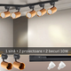 Set modern cu șină neagra și 2 proiectoare Diamond, fiecare dotat cu bec LED GU10 Osram 10W, pentru iluminat interior.
