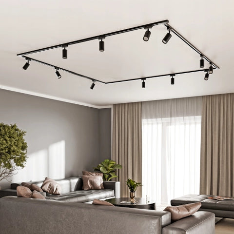 Set șină tavan living iluminat de accentuare design modern
