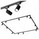 Set șină tavan monofazată 4x2m 12 spoturi GU10 negru mat vedere ansamblu