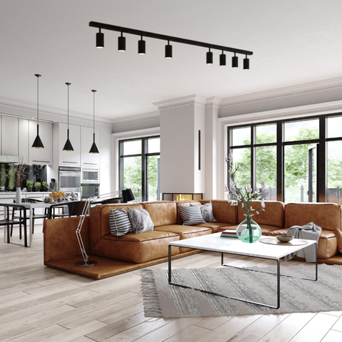 sina tavan cu 8 spoturi negre pentru living