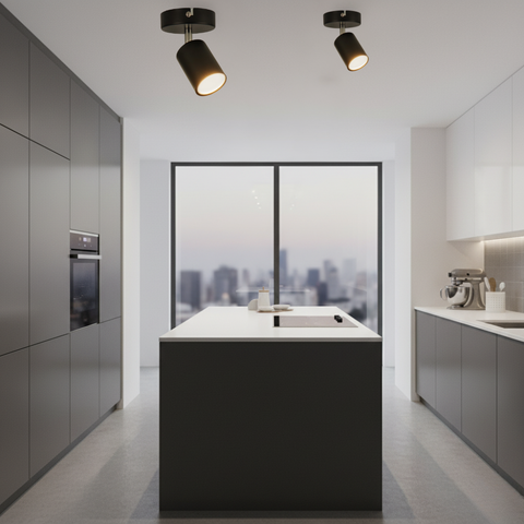 spot GU10 negru pentru tavan bucatarie