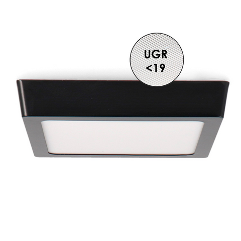 Spot LED negru aplicat pătrat 12W pentru iluminat modern
