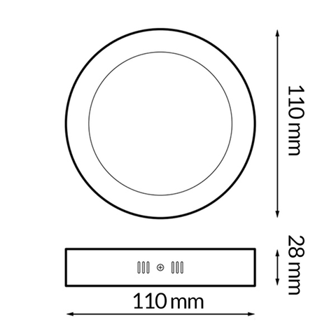 Spot LED rotund Ø120 mm profil 28 mm, IP20 interior, rezistență IK05