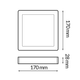 Spot LED CCT 12W cu dimensiuni 170x170x28mm
