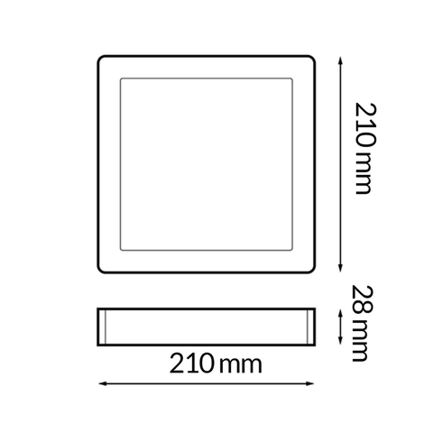spot led 20w cct dimensiune 210x210mm, inaltime 28mm