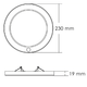 Spot LED de suprafață Ø230 mm profil 19 mm
