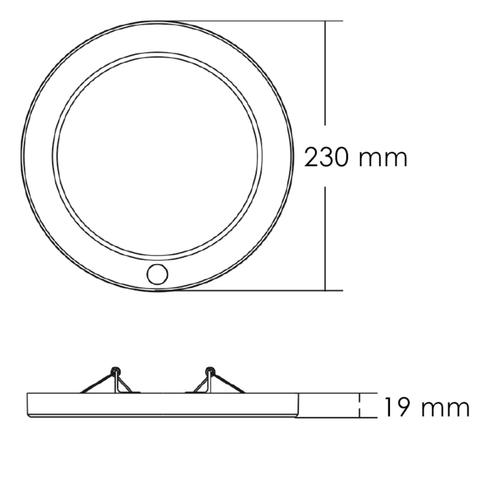 Spot LED de suprafață Ø230 mm profil 19 mm
