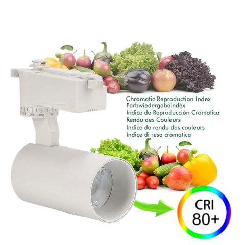 spot led alb 12w lumina reglabila, cri80 pentru iluminat pe sina, led-box.ro