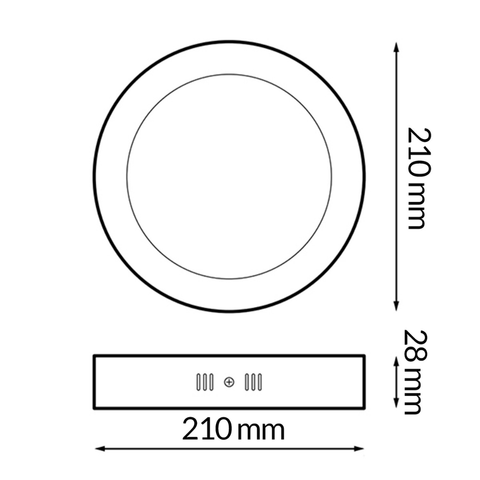 Spot LED aluminiu Ø210×28 mm profil slim