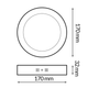 Spot LED 5 ani garanție fiabilitate cu dimensiuni 170x32mm
