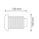 Dimensiunile spotului subacvatic in mm, 120x100mm