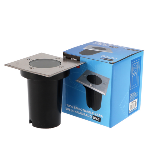 Spot patrat GU10 rezistent la apa IP67, montaj incastrat, imagine prezentare spot, led-box.ro