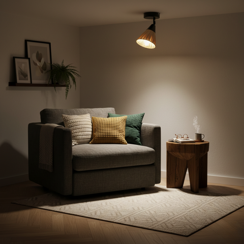 Aplica rustică neagră cu abajur texturat