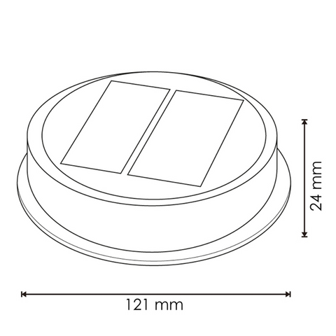 Spot led incarcare solara diametru 121mm, inaltime 2mm pentru iluminat terasa sau gradina, led-box.ro