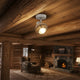 Spot plafon alb cu abajur natural boho