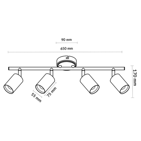plafonieră Black modernă metalică