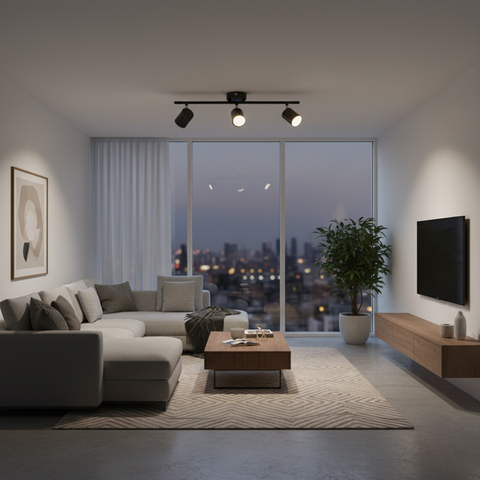 spot tavan triplu negru modern
