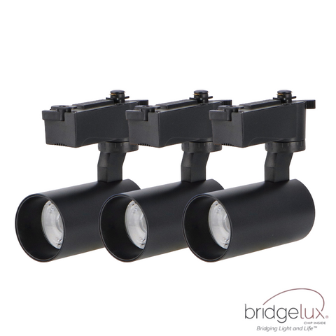 kit complet de iluminat pe sina cu 3 spoturi negre 12w, led-box.ro