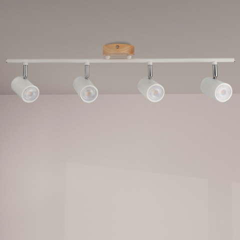 Spoturi tavan reglabile WOOD alb și lemn