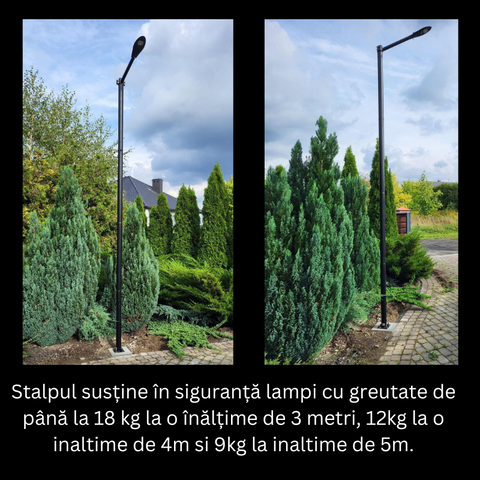 extensie stalp, prelungire stalp, teava 1m, extensie 1 m, prelungire pentru stalp iluminat , led-box.ro