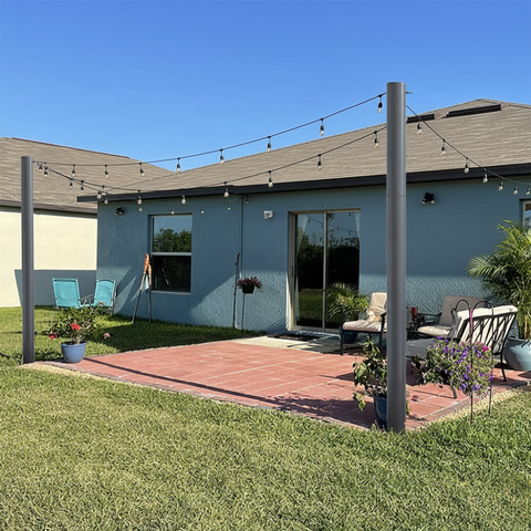 stalp metalic pentru evenimente in aer liber