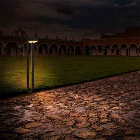 stalp cu incare solara lumina calda pentru alei sau gradina, led-box.ro