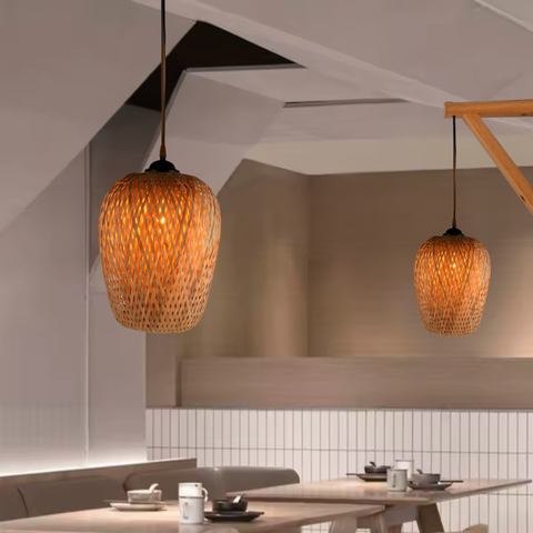 Lampă Tabarca ratan în stil scandinav organic