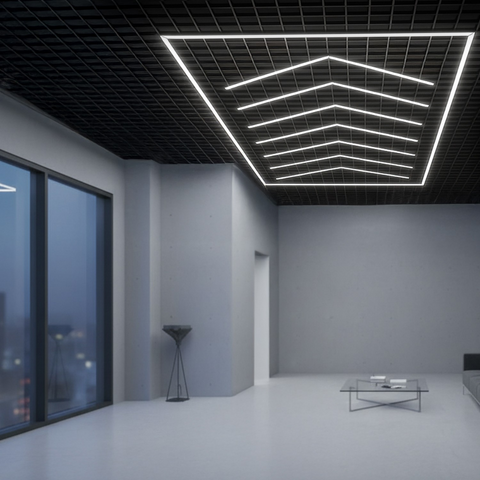 Tavan LED HoneyComb 384W în lobby de hotel cu design modern

