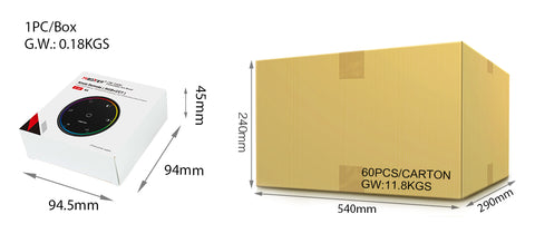 Telecomandă MiBoxer K6 compatibilitate controllere MiBoxer Mi-Light 2.4G