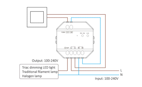 dimmer triax tri-c1wr miboxer  montaj