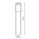desen grafic reprezentand dimensiunile tubului neon, diametru 30 si lungime 1200mm, led-box.ro