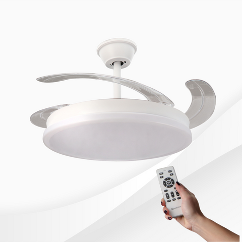 ventilator tavan, ventilator cu lustra CCT, lustra cu ventilator si telecomanda, corp iluminat cu ventilator, lustra led cu ventilator i telecomanda, ventilator tavan silentios, led-box.ro