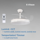ventilator cu telecomanda si lustra led, ventilator tavan cu lustra led, lustra led CCT cu ventilator tavan, ventilator cu lamele retractabile, ventilator tavan silentios, led-box.ro