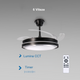 ventilator tavan cu lustra led, 6 viteze, lumina cct, timer,control telecomanda, led-box.ro